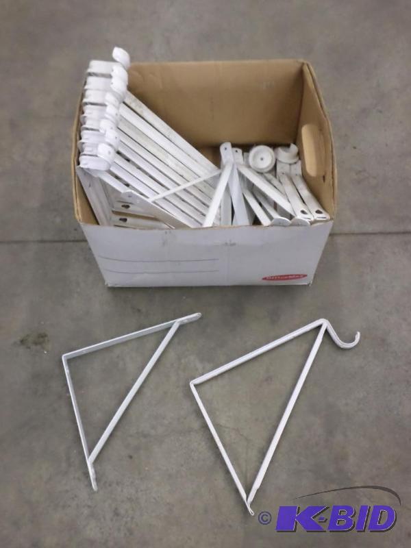 lot 42 image: Box Full Of Steel Shelf Brackets...
