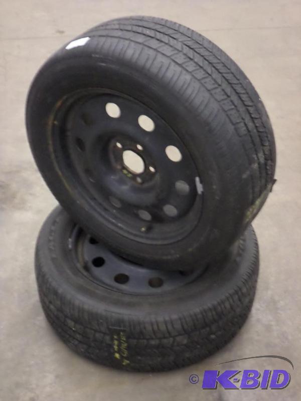 lot 45 image: (2) Goodyear Eagle P2355517 Tires With 5-Lu...