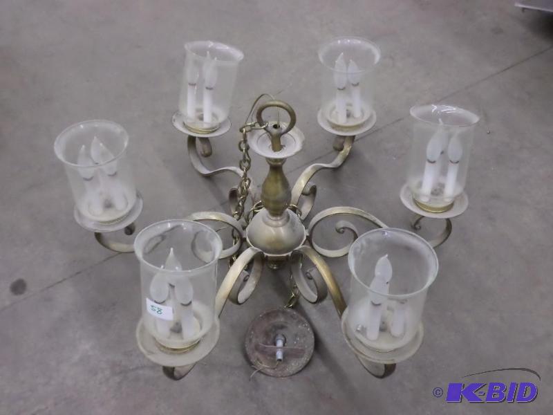 lot 58 image: Large 6-Light 120Volt Chandeleer...