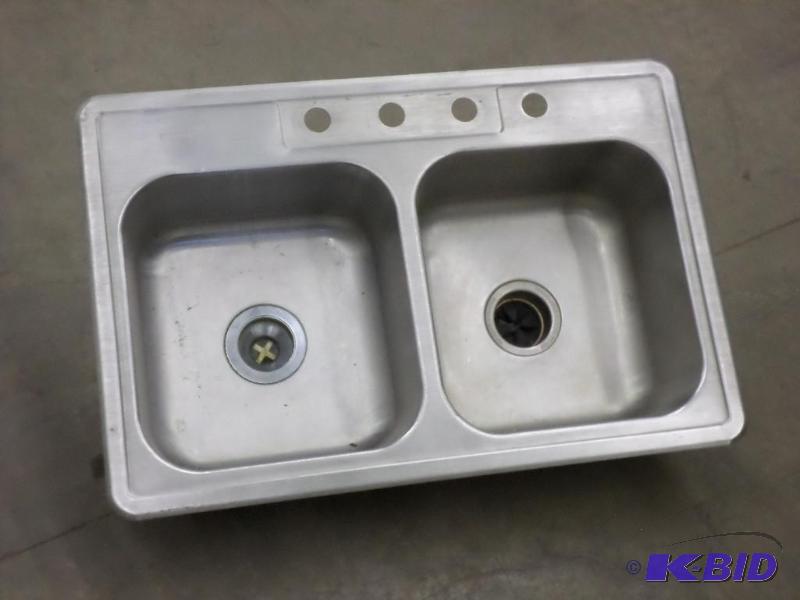 lot 59 image: Double Bowl Stainless Steel Sink...