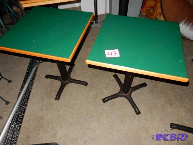2, Square restaurant tables.. Hard laminate t...