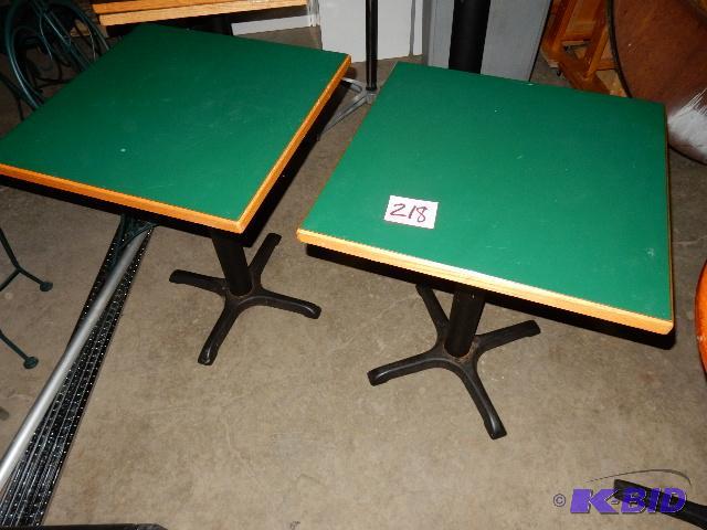 2, Square restaurant tables.. Hard laminate t...