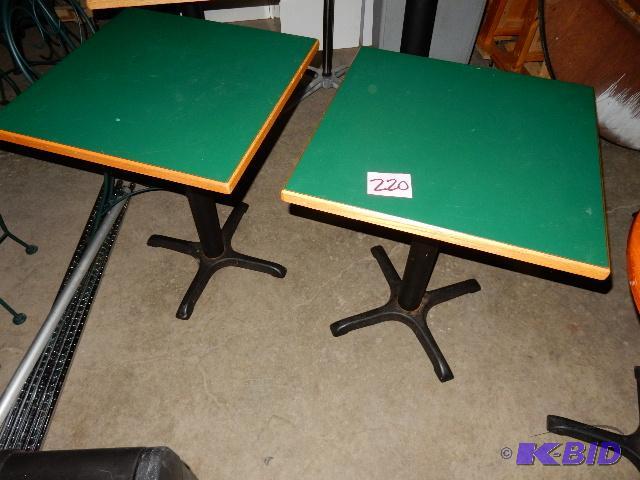 2, Square restaurant tables.. Hard laminate t...