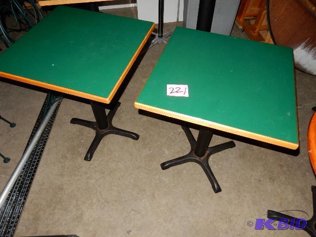 2, Square restaurant tables.. Hard laminate t...