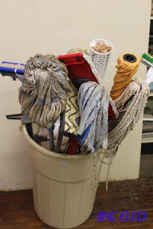 Bucket of Mops and Cleaning Supplies&nbsp...