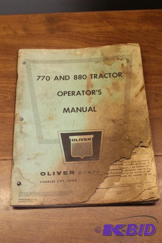 Oliver 770  880 Operators Manual&nbsp...