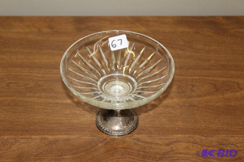 Antique SILVER and Glass Candy Dish&nbsp...