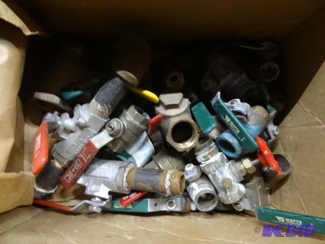 Box of mostly brass valves...