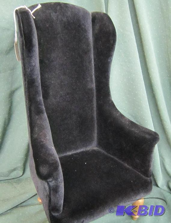 Black velvet doll chair