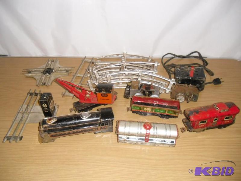 Old Marx Tin  O Gauge Trains & Track Central Line Wrecker 556 Transformer TLC - Parts  Repair
