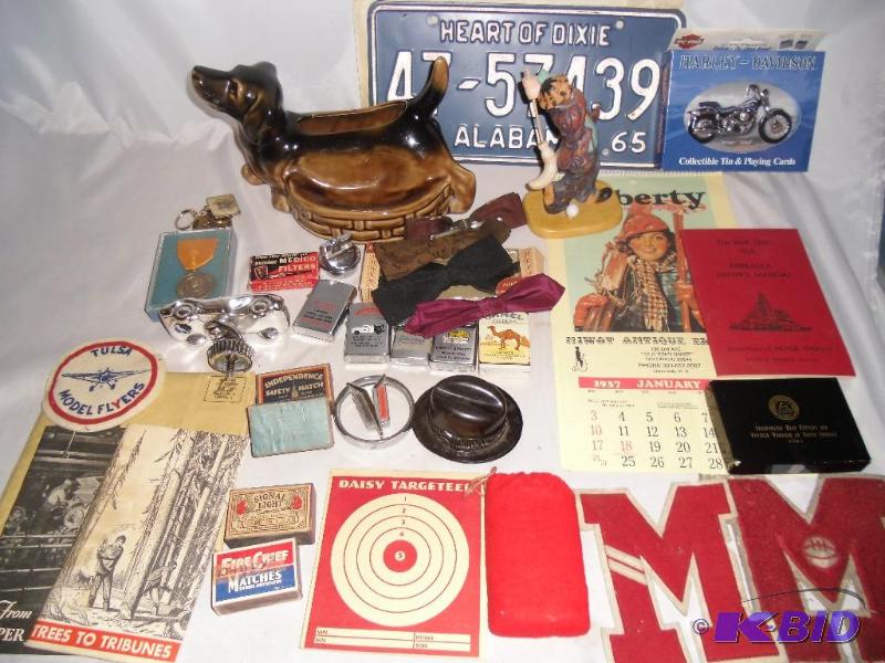 Treasures from Grandpas Junk Drawer - Lighters, Worlds Fair Puzzle, Bow Tie, Playing Cards  More