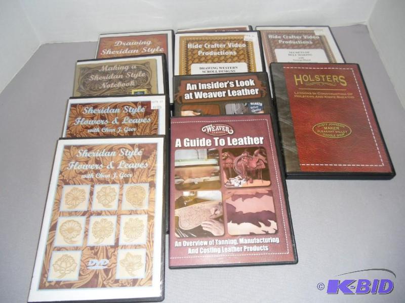 lot of 10 How To Leather Crafting DVDs Sheridan Style Tooling Belts Scroll Designs Holsters