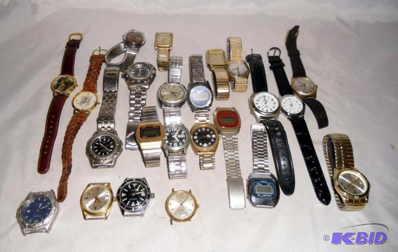 23 Watches - Digital and Analog  Metal and Leather Bands  For Repair or Craft