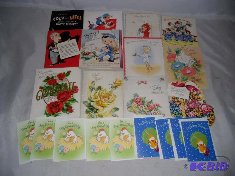 Vintage 1940 - 1950s Greeting Cards Birthday  Get Well  Graduate