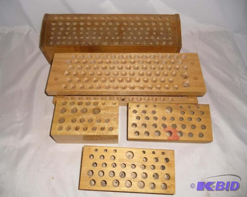 5 Solid Wood Leather Craft Tool Holders for Leather Stamping Punch Tools