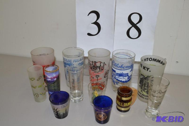 lot 38 image: Glasses and shot glasses