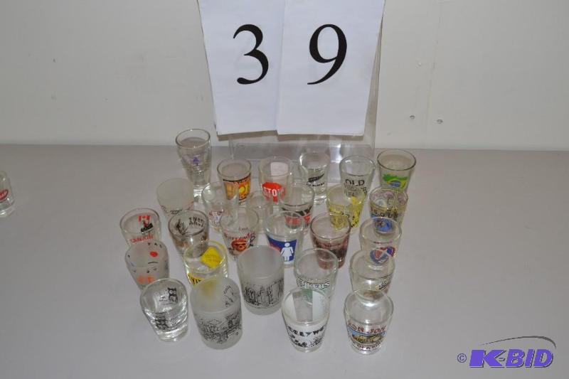 lot 39 image: 27 shot glasses