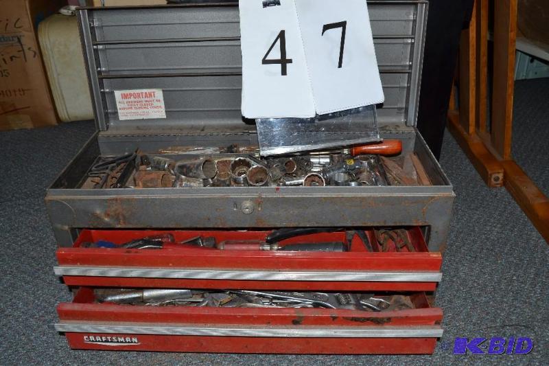 lot 47 image: Craftsman tool box full of tools