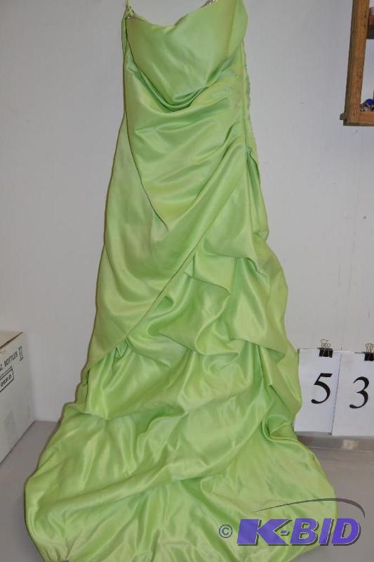 lot 53 image: Green formal dress