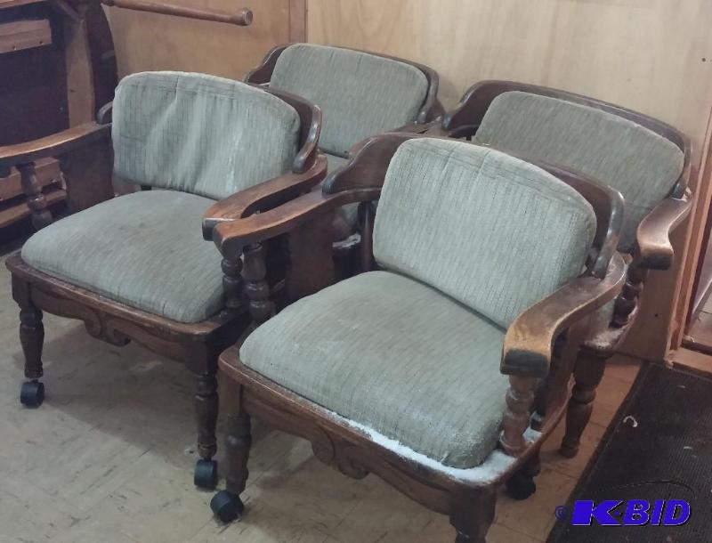 Set of 4 Padded Kitchen chairs. All are on wh...