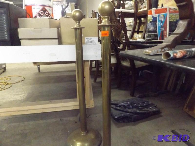lot 151 image: pair of Brass Posts...