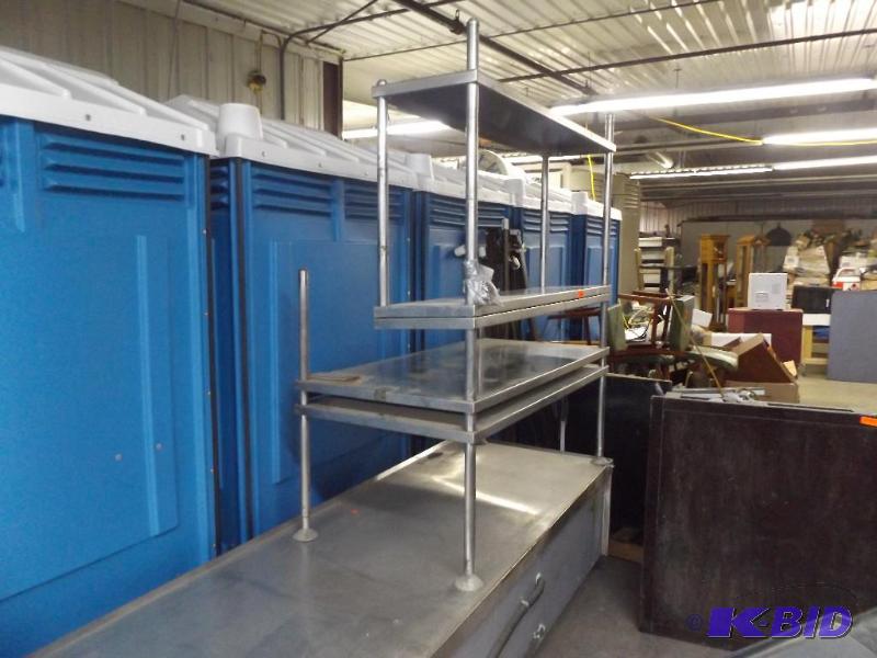 lot 91 image: Stainless Steel Prep Station Shelves, shelves...