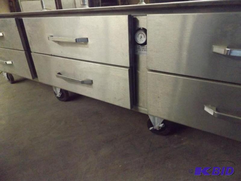 lot 92 image: 9 foot prep area base storage unit with drawe...