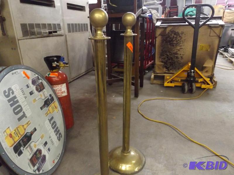lot 94 image: pair of Brass Posts...