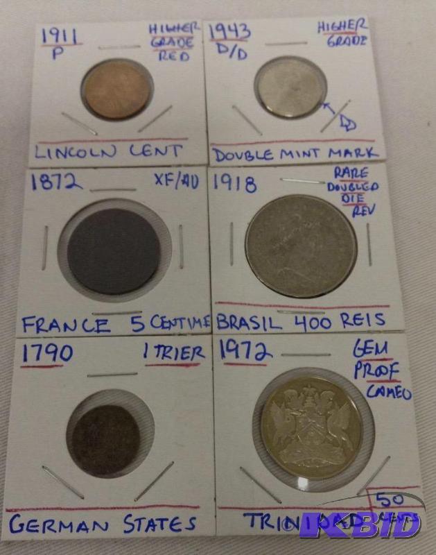 6 Us and World coins