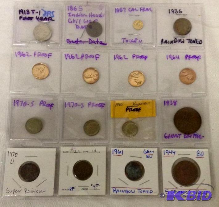 16 US and world coins