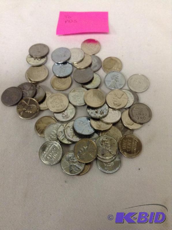 50 higher grade 1943  P, D, S war time steel cents