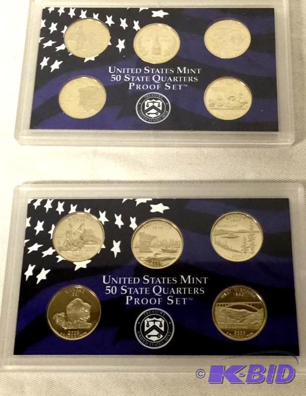 2000  S and 2005  S quarter proof sets