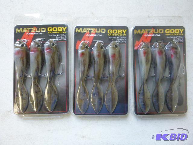 lot 103 image: Three Packs of 3 Matzuo Goby Minnows 4.5"...
