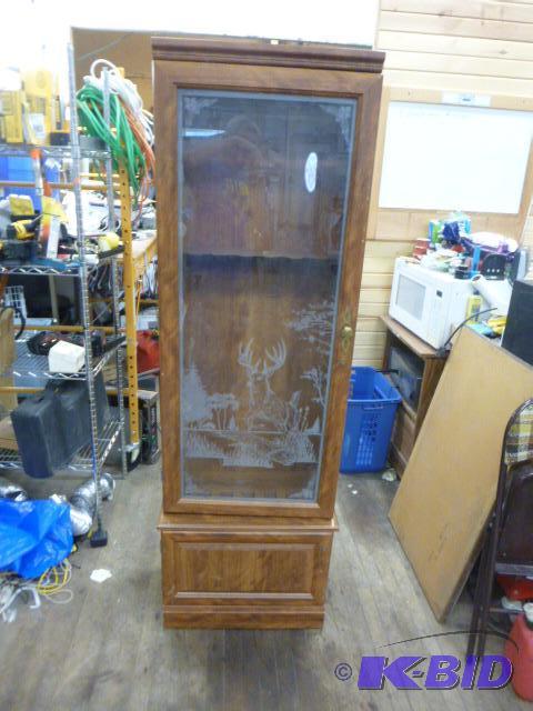 lot 127 image: 7 Gun Cabinet Needs back board and door knob....