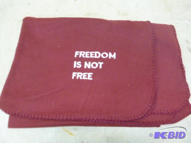 lot 144 image: Small Blanket &quotFreedom is no Free" ...