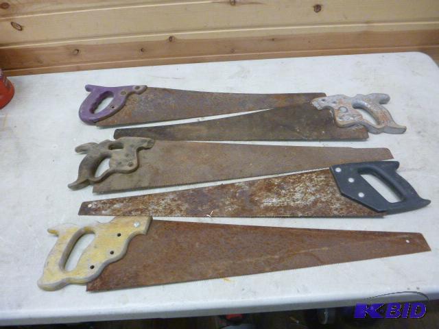 lot 154 image: Five Hand Saws...