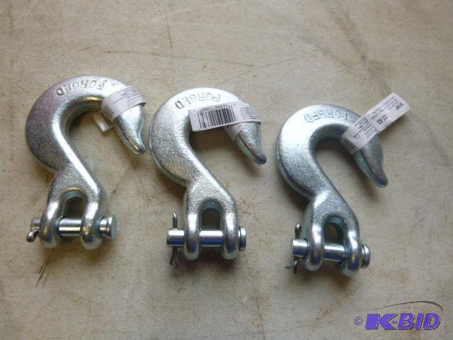 lot 42 image: Three 516" Clevis Slip Hooks...