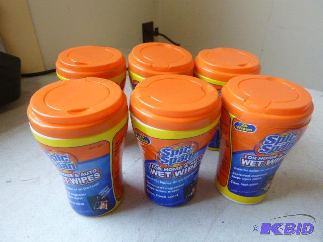 lot 48 image: Six Spic and Span Wet Wipes 25 wipes per pack...