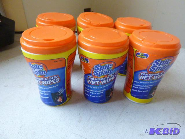 lot 49 image: Six Spic and Span Wet Wipes 25 wipes per pack...