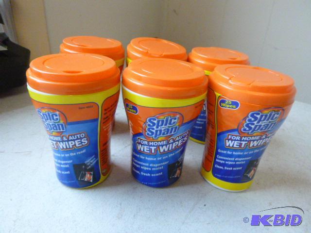 lot 50 image: Six Spic and Span Wet Wipes 25 wipes per pack...