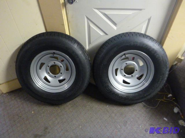lot 6 image: Two New Rintal Tires ST22575D15, 8 PR with 6...