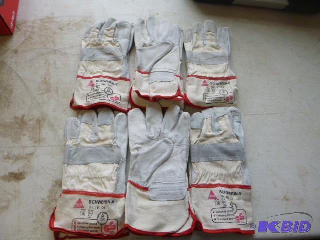 lot 62 image: Six Pairs of Leather Cloth Gloves Size LXL...