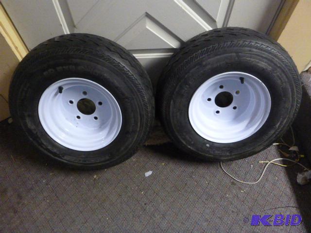 lot 9 image: Two New Tow Master Trailer Tires 20.5X8.0-10,...
