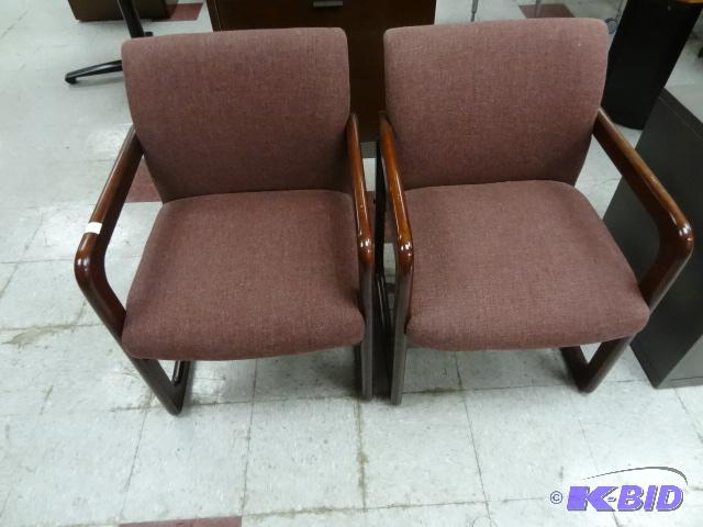 lot 129 image: 2 Wood Framed Side Chairs...