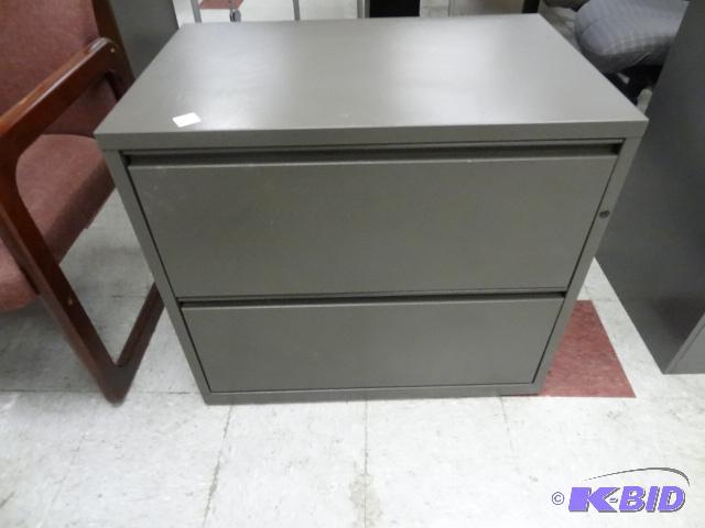 lot 130 image: 30" Metal 2 Drawer Lateral File...