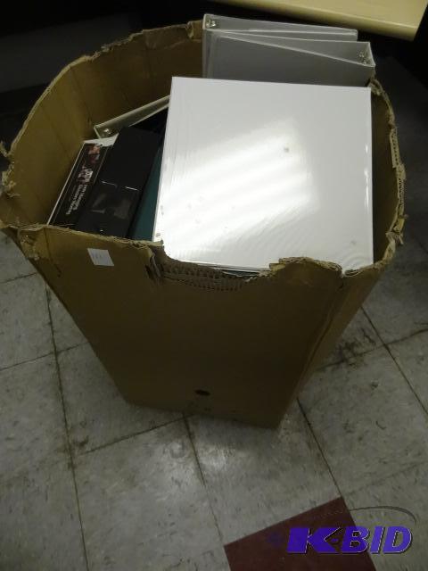 lot 161 image: Box Full of 3 Ring BInders...