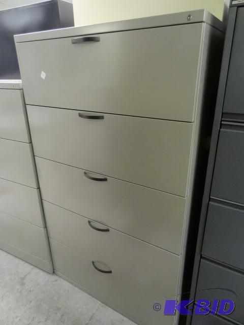 lot 175 image: 36" Metal 5 Drawer Lateral File...