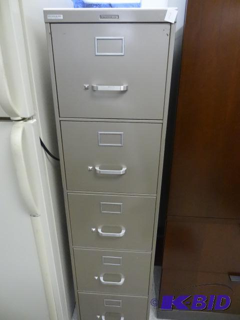 lot 2 image: 15" Metal Steel Case 5 Drawer File Cabin...