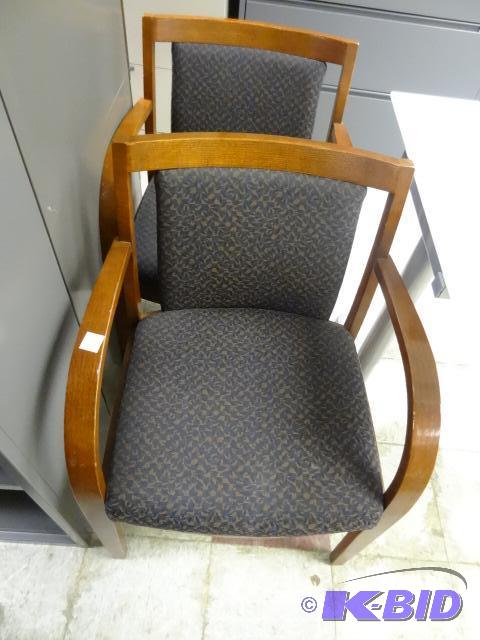 lot 212 image: 2 Wood Framed Office Chairs...