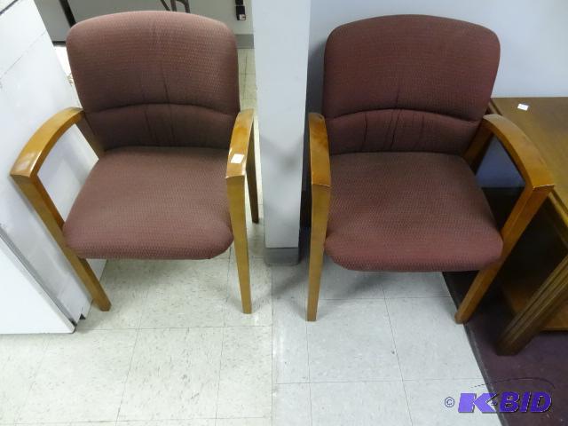 lot 22 image: 2 Matching Wood Framed Side Chairs....
